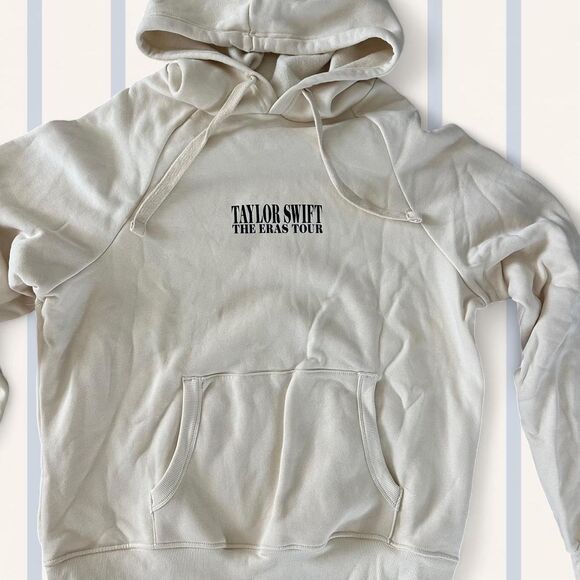 Taylor Swift The Eras Tour Cream Oversized Hoodie | Size Large - Picture 1 of 5